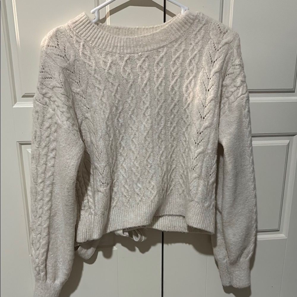 Cozy Cable Knit Sweater - Cream